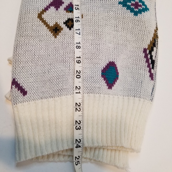Vintage St. Johns Bay Sweater Mens Medium Knit Crewneck Aztec Tribal Hieroglyphs - Picture 8 of 8